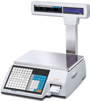 картинка ТОРГОВЫЕ ВЕСЫ CAS CL5000-P СО СТОЙКОЙ, ПЕЧАТЬЮ ЭТИКЕТОК И ПАМЯТЬЮ